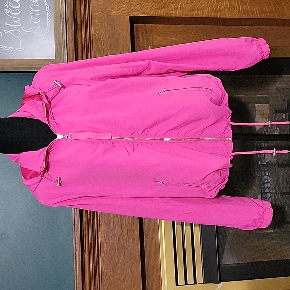Ashley by 26 International Utility Collection Hooded Zip Up Windbreaker Jacket